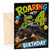 4th Birthday Card Roaring Dino Monster Truck