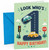 1st Birthday Card Road Number 1 with Cute Cars