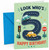 5th Birthday Card Road Number 5 with Cute Cars