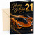 21st Birthday Card Gold Supercars and Stars Black Background