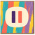 Pause Button Birthday Card - Retro Colour Stripes Design, Bold Cream Icon with Purple and Coral Bars, Modern Graphic Greeting for Friends and Family