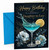 Daughter-in-Law Birthday Card Cocktail Glass and Blue Flowers