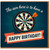 Funny Darts Bullseye Birthday Card - 'The aim here is to have a HAPPY BIRTHDAY!' Dartboard Pun Design