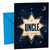Uncle Birthday Card Starburst Badge on Night Sky with Moon