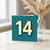 14th Birthday Card - Bold Number 14 on Teal Chevron Pattern - Modern Minimalist Age Fourteen Card for Teen