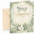 Niece Birthday Card Watercolour Cross and Doves Floral Greenery