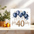 40th Birthday Card - Forty Today Blue Balloons & Gold Stars - 145mm x 145mm Square Greeting Card, Includes Kraft Envelope