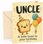 Uncle Birthday Card Cute Toast Character with Balloons