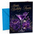 Auntie Birthday Card Purple Cocktail Martini Glass and Flowers