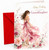 Granddaughter Birthday Card Watercolour Girl in Pink Dress