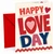 Valentine's Day Card Happy Love Day Typography Hearts