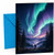 Couple Anniversary Card Northern Lights Over Mountain Valley