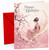 Happy Birthday Card Fairy on Crescent Moon with Cherry Blossom