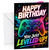 Birthday Card Neon Game Controller 'You Just Leveled Up!'