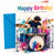 Birthday Card for Drummer Colour Splash Drum Kit Illustration