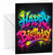Happy Birthday Card Graffiti Street Art on Brick Wall