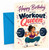 Birthday Card Workout Queen Weightlifting Girl with Barbell