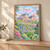 Edinburgh, Scotland travel poster full-bleed print styled in Light oak-console; frame and props not included