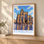Edinburgh, Scotland travel poster bordered print styled in Light oak-console; frame and props not included