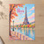 Paris, France travel poster full-bleed print styled in Unframed sheet - corrected A-series; frame and props not included
