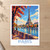 Paris, France travel poster bordered print styled in Unframed sheet - corrected A-series; frame and props not included