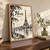 Paris, France travel poster full-bleed print styled in Original angled oak-console; frame and props not included