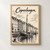 Copenhagen, Denmark travel poster full-bleed print styled in Front oak frame - corrected opening; frame and props not included