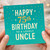 75th Birthday Card for Uncle - Happy 75th Birthday to a Lovely Uncle, Teal Confetti and Stars Design