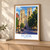 York, England travel poster bordered print styled in Light oak-console; frame and props not included