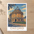 Oxford, England travel poster bordered print styled in Unframed sheet - corrected A-series; frame and props not included