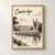 Cambridge, England travel poster full-bleed print styled in Front oak frame - corrected opening; frame and props not included