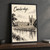 Cambridge, England travel poster full-bleed print styled in Black frame / charcoal wall; frame and props not included
