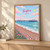 Brighton, England travel poster full-bleed print styled in Light oak-console; frame and props not included