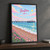 Brighton, England travel poster full-bleed print styled in Black frame / charcoal wall; frame and props not included
