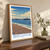 Brighton, England travel poster bordered print styled in Original angled oak-console; frame and props not included