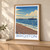 Brighton, England travel poster bordered print styled in Light oak-console; frame and props not included
