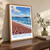Brighton, England travel poster bordered print styled in Original angled oak-console; frame and props not included
