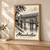 Manchester, England travel poster full-bleed print styled in Light oak-console; frame and props not included