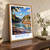 Bristol, England travel poster bordered print styled in Original angled oak-console; frame and props not included