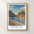 Bristol, England travel poster bordered print styled in Front oak frame - corrected opening; frame and props not included