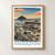 Marazion, England travel poster bordered print styled in Front oak frame - corrected opening; frame and props not included