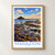 Marazion, England travel poster bordered print styled in Front oak frame - corrected opening; frame and props not included
