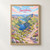 Snowdonia, Wales travel poster full-bleed print styled in Front oak frame - corrected opening; frame and props not included