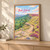 Peak District, England travel poster full-bleed print styled in Light oak-console; frame and props not included