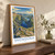 Snowdonia, Wales travel poster bordered print styled in Original angled oak-console; frame and props not included