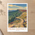 Peak District, England travel poster bordered print styled in Unframed sheet - corrected A-series; frame and props not included