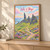 Isle of Skye, Scotland travel poster full-bleed print styled in Light oak-console; frame and props not included