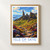 Isle of Skye, Scotland travel poster bordered print styled in Front oak frame - corrected opening; frame and props not included