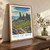 Isle of Skye, Scotland travel poster bordered print styled in Original angled oak-console; frame and props not included