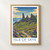 Isle of Skye, Scotland travel poster bordered print styled in Front oak frame - corrected opening; frame and props not included